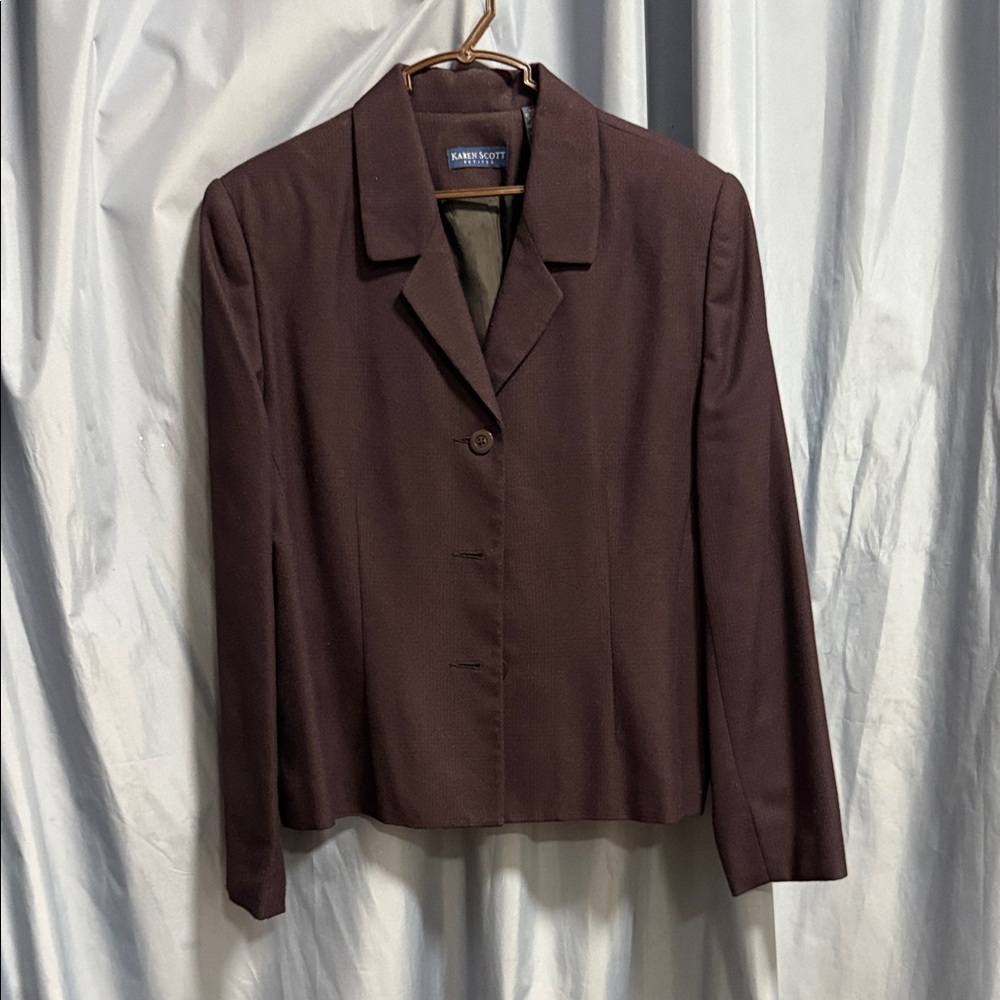 Karen Scott Women's Dark Brown Blazer